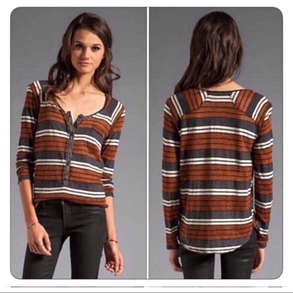 Free People Tops - 🛑SOLD🛑Free People “We the Free” Metallic Stripe